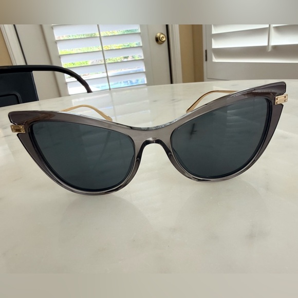 Dolce & Gabbana Black transparent Sunglasses with Gold Accents - Picture 2 of 7